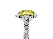 Princess Cut Floral Petal Engagement Ring Setting for a Fancy Yellow Lab-Grown Diamond | Petal Accents | Platinum