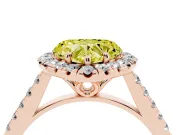 Heart-Shaped Raised Halo Engagement Ring Setting for a Fancy Yellow Lab-Grown Diamond | Rose Gold
