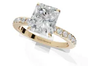 Radiant Cut Hidden Halo Engagement Ring Setting | Yellow Gold