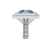 Princess Cut Halo Engagement Ring Setting for a Fancy Blue Lab-Grown Diamond | Sterling Silver - Design NV-24721