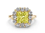 Princess Cut Halo Engagement Ring Setting for a Fancy Yellow Lab-Grown Diamond | Yellow Gold - Design NV-24726