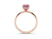 Radiant Cut Micro-Prong Hidden Halo Engagement Ring Setting for a Fancy Pink Lab-Grown Diamond | Plain Band | Rose Gold