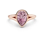 Pear-Shaped Bezel Engagement Ring Setting for a Fancy Pink Lab-Grown Diamond | Rose Gold