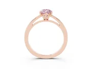 Pear-Shaped Plain Engagement Ring Setting for a Fancy Pink Lab-Grown Diamond | Rose Gold