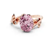 Oval Twisted Bypass Engagement Ring Setting for a Fancy Pink Lab-Grown Diamond | Rose Gold