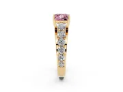 Princess Cut Engagement Ring Setting for a Fancy Pink Lab-Grown Diamond | Yellow Gold - Design NV-24645