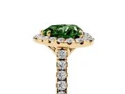 Heart-Shaped Raised Halo Engagement Ring Setting for a Fancy Green Lab-Grown Diamond | Yellow Gold