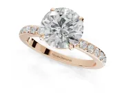 Round Hidden Halo Engagement Ring Setting | Rose Gold