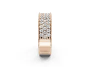 Round Lab-Grown Diamond Wide Pavé Wedding Band | Milgrain Edges | Rose Gold