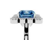 Asscher Cut Halo Engagement Ring Setting for a Fancy Blue Lab-Grown Diamond | Sterling Silver - Design NV-24775