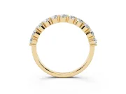 Round Diamond Half Eternity Band Set in Yellow gold with Top-Row Prong Setting