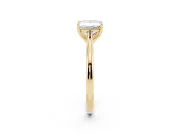 Princess Cut Cathedral Solitaire Engagement Ring Setting | Plain Band | Yellow Gold