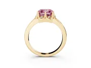 Asscher Cut Petal Halo Engagement Ring Setting for a Fancy Pink Lab-Grown Diamond | Yellow Gold