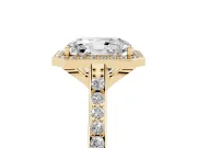 Radiant Cut Pavé Halo Engagement Ring Setting | Yellow Gold