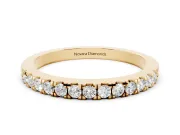 Round Diamond Pavé Eternity Band Set in Yellow gold with Delicate Prongs