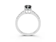 Radiant Cut Hidden Halo Engagement Ring Setting for a Black Center | Platinum