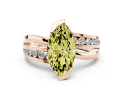 Marquise Graduated Bypass Engagement Ring Setting for a Fancy Yellow Lab-Grown Diamond | Rose Gold