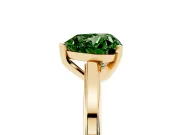 Heart-Shaped Solitaire Engagement Ring Setting for a Fancy Green Lab-Grown Diamond | Stepped Flat Band | Yellow Gold
