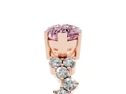 Marquise Scattered Accent Engagement Ring Setting for a Fancy Pink Lab-Grown Diamond | Rose Gold