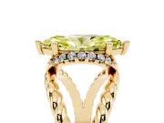 Marquise Rope Split Shank Engagement Ring Setting for a Fancy Yellow Lab-Grown Diamond | Yellow Gold
