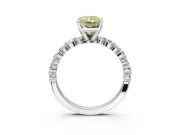 Radiant Cut Pavé Solitaire Engagement Ring Setting for a Fancy Yellow Lab-Grown Diamond | Alternating Accents | Platinum