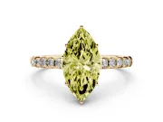 Marquise Engagement Ring Setting for a Fancy Yellow Lab-Grown Diamond | Yellow Gold - Design NV-24649