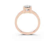 Radiant Cut Solitaire Engagement Ring Setting | Flat Tab Prongs | Rose Gold