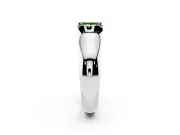 Princess Cut Half Bezel Solitaire Engagement Ring Setting for a Fancy Green Lab-Grown Diamond | Wide Band | Platinum