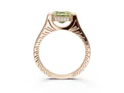 Asscher Cut Vintage Cathedral Engagement Ring Setting for a Fancy Yellow Lab-Grown Diamond | Carved Band | Rose Gold