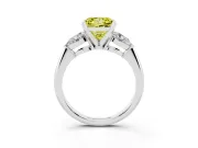 Princess Cut 3-Stone Engagement Ring Setting for a Fancy Yellow Lab-Grown Diamond | White Gold