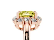 Princess Cut Cluster Halo Engagement Ring Setting for a Fancy Yellow Lab-Grown Diamond | Large Round Accents | Rose Gold