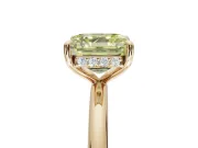 Asscher Cut Hidden Halo Ring Setting for a Fancy Yellow Lab-Grown Diamond | Yellow Gold