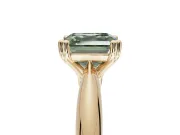 Princess Cut Tapered Solitaire Engagement Ring Setting for a Fancy Green Lab-Grown Diamond | Yellow Gold