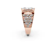 Marquise Vintage Milgrain Pave Engagement Ring Setting | Crescent Side Rows | Rose Gold