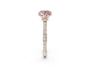 Round Pavé Engagement Ring Setting for a Fancy Pink Lab-Grown Diamond | Rose Gold - Design NV-24928
