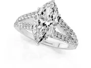 Marquise Graduated Pave Split Shank Engagement Ring Setting | V Split Shoulders | Platinum