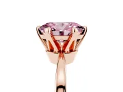 Oval Tapered Solitaire Engagement Ring Setting for a Fancy Pink Lab-Grown Diamond | Claw Prong Head | Rose Gold
