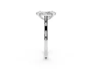 Round Claw Corner Halo Engagement Ring Setting | Slim Plain Band | Platinum
