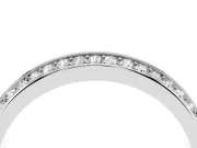Round Diamond Double Row Eternity Band Set in Silver with Channel Setting