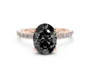 Oval Pave Solitaire Engagement Ring Setting | Rose Gold
