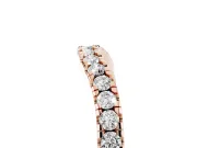 Round Diamond Curved Pavé Wedding Band Set in Rose gold for Stacking