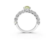 Marquise Side Stone Engagement Ring Setting for a Fancy Yellow Lab-Grown Diamond | Scalloped Prong Accents | White Gold