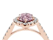 Marquise Raised Halo Engagement Ring Setting for a Fancy Pink Lab-Grown Diamond | Rose Gold