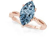 Marquise Twisted Solitaire Engagement Ring Setting for a Fancy Blue Lab-Grown Diamond | Rose Gold
