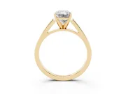 Radiant Cut Cathedral Solitaire Engagement Ring Setting | Tapered Band | Yellow Gold