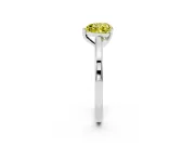 Fancy Yellow Heart Cut Diamond Solitaire Ring Set in White gold with Prong Setting and Classic Band