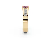 Asscher Cut Channel-Set Engagement Ring Setting for a Fancy Pink Lab-Grown Diamond | Yellow Gold