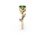 Radiant Cut Twisted Vine Engagement Ring Setting for a Fancy Green Lab-Grown Diamond | Yellow Gold