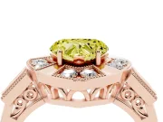 Heart-Shaped Milgrain Sectioned Halo Engagement Ring Setting for a Fancy Yellow Lab-Grown Diamond | Rose Gold