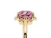 Cushion Cut Petal Halo Engagement Ring Setting for a Fancy Pink Lab-Grown Diamond | Yellow Gold